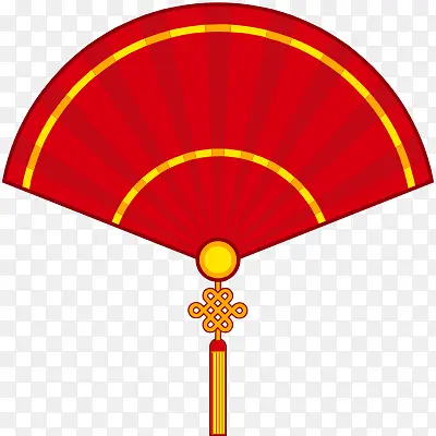 扇子 红色 喜庆 图标