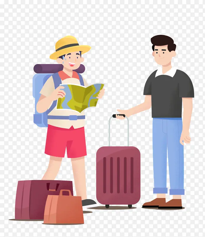 两个旅游的年轻人
