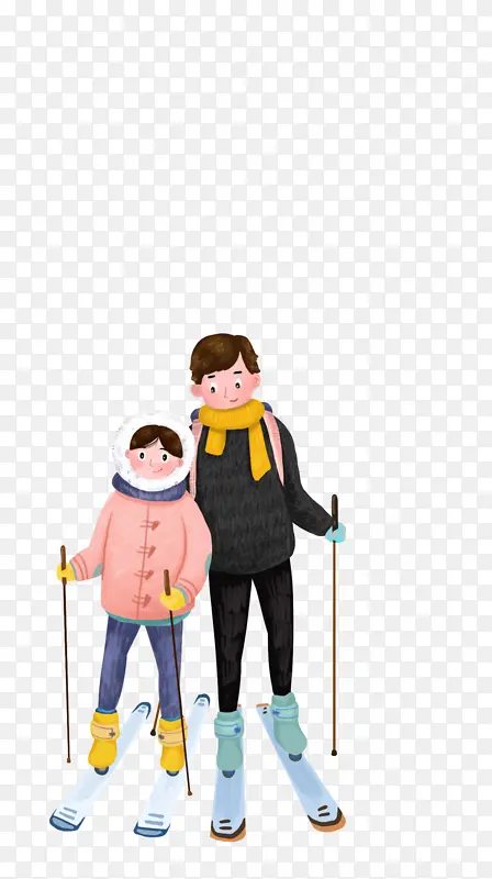 冬日滑雪人物