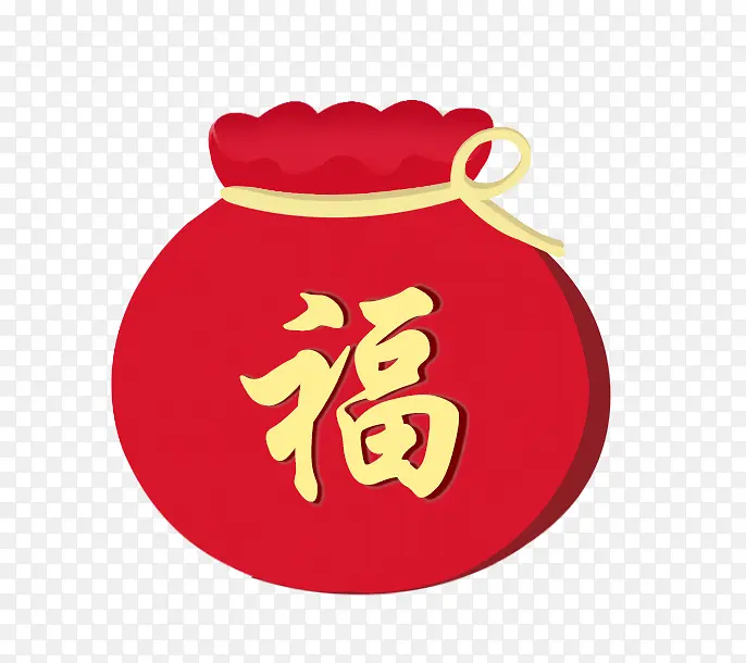 金色福字红色福袋喜庆节日