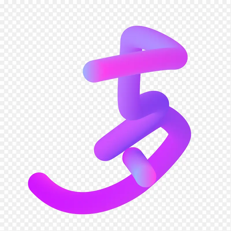 七夕文字渐变元素png