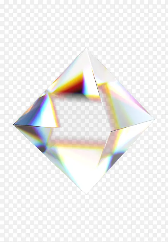 立体水晶透明金边菱形