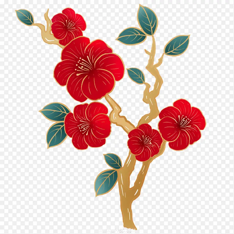 春节国潮复古梅花