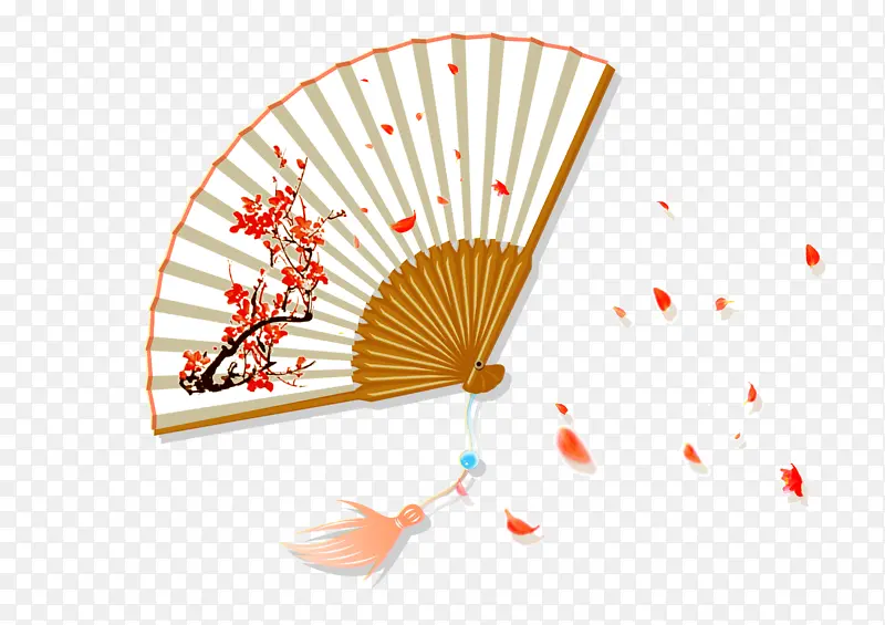 国潮手绘古扇插画PNG图片素材下载_图片编号11157918-PNG素材网