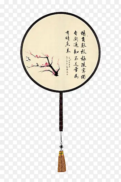 圆扇上一簇梅