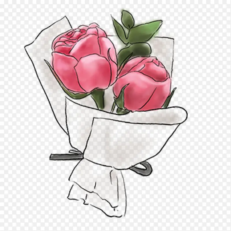鲜花 花朵包装是透明方便融合不同颜色画布