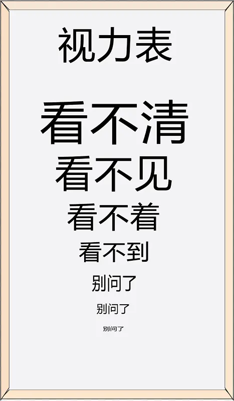 特别搞笑的视力表