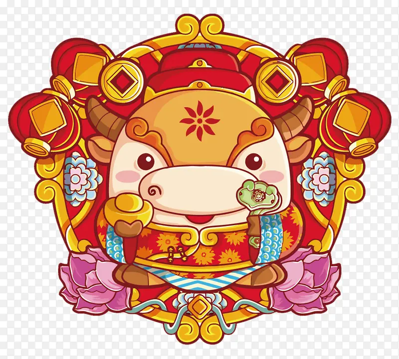 牛年卡通素材，可爱牛牛