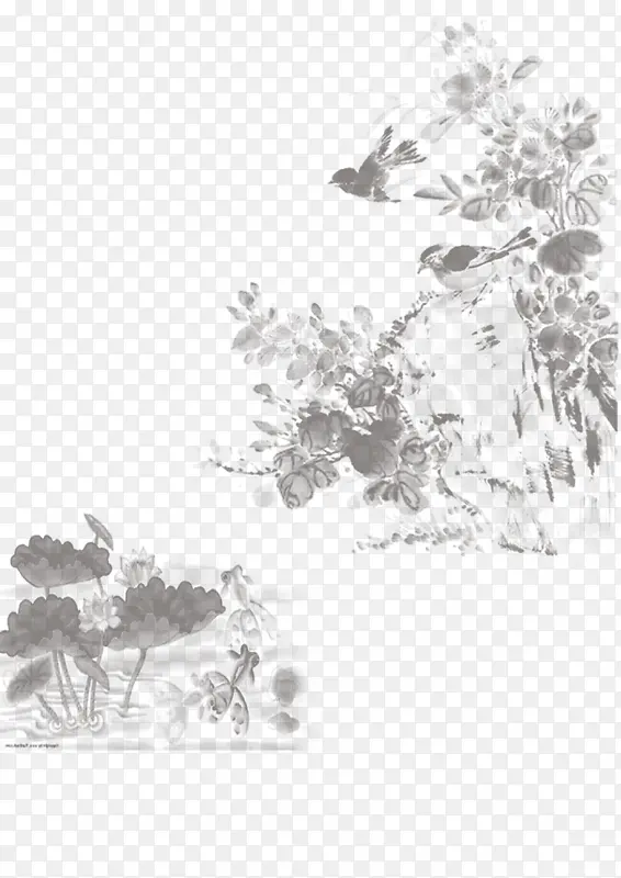 水墨画淡菜画