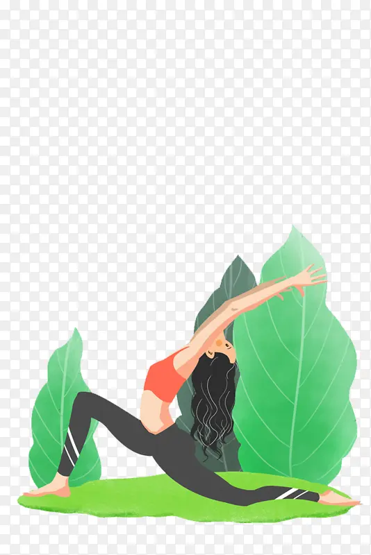 瑜伽卡通女孩
