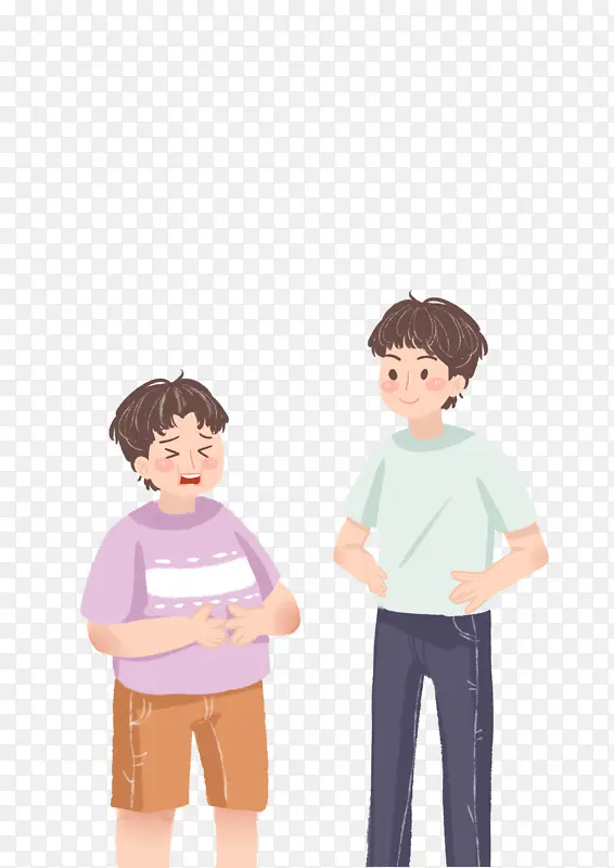 胖瘦男孩对比
