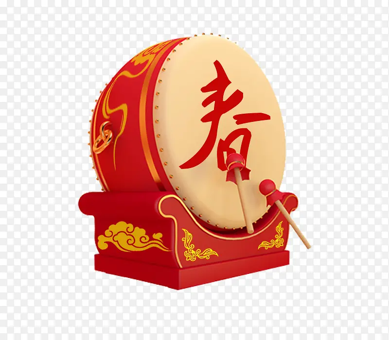 红色中国大鼓