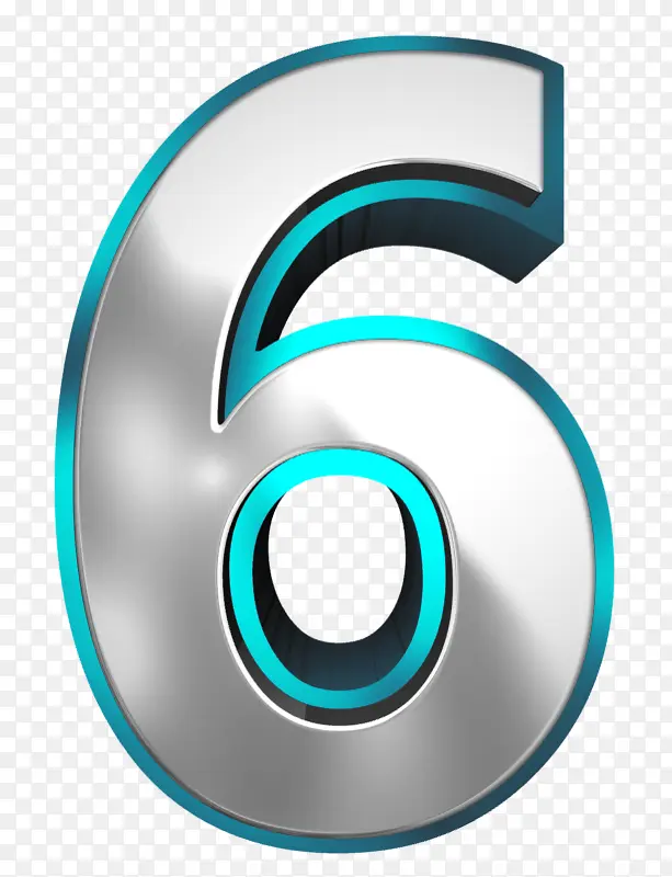 金属效果数字6