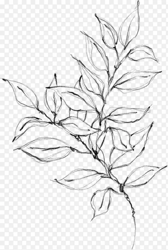 水墨植物元素16