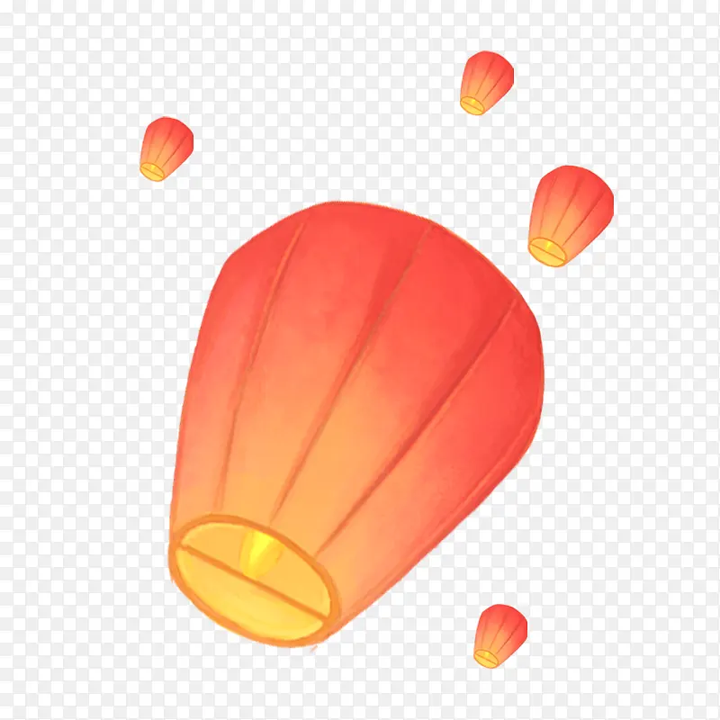 中秋孔明灯元素