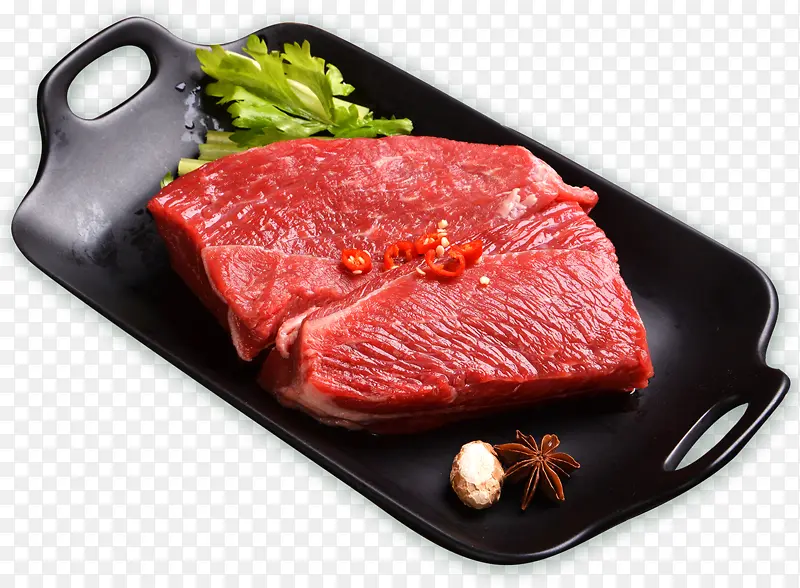 免扣元素盘子里的牛肉PNG素材