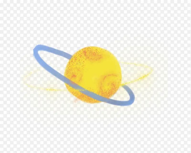 黄色手绘星球
