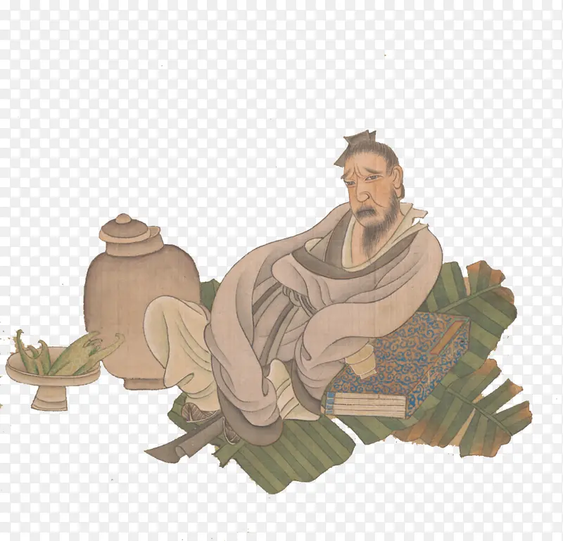 老汉，仕女，国画，古代