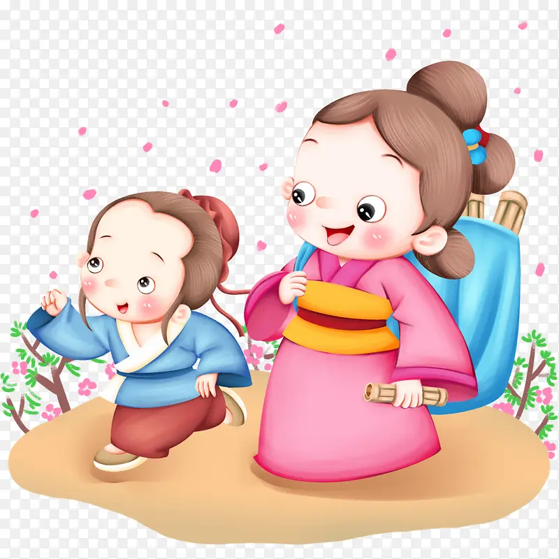 古风母子出游