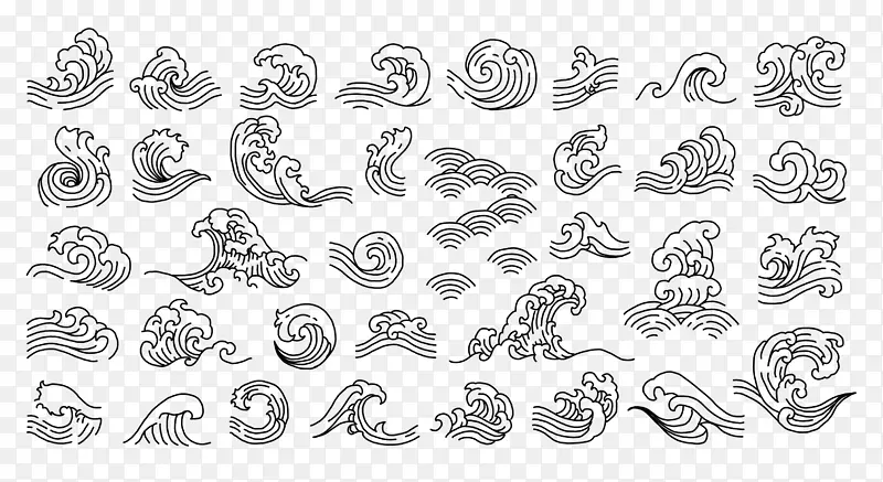 插画元素浪花