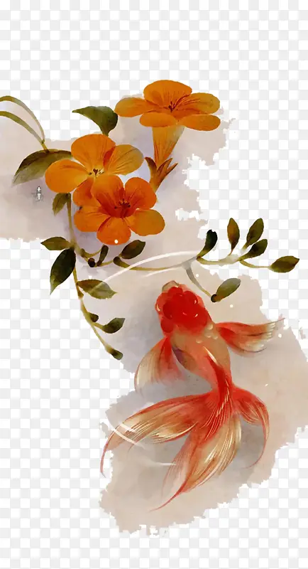 花朵锦鲤装饰