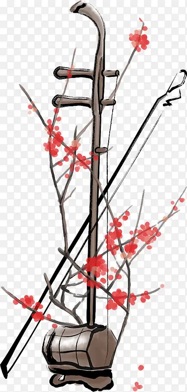 古风手绘乐器插画二胡PNG图片素材下载_图片编号11181371-PNG素材网