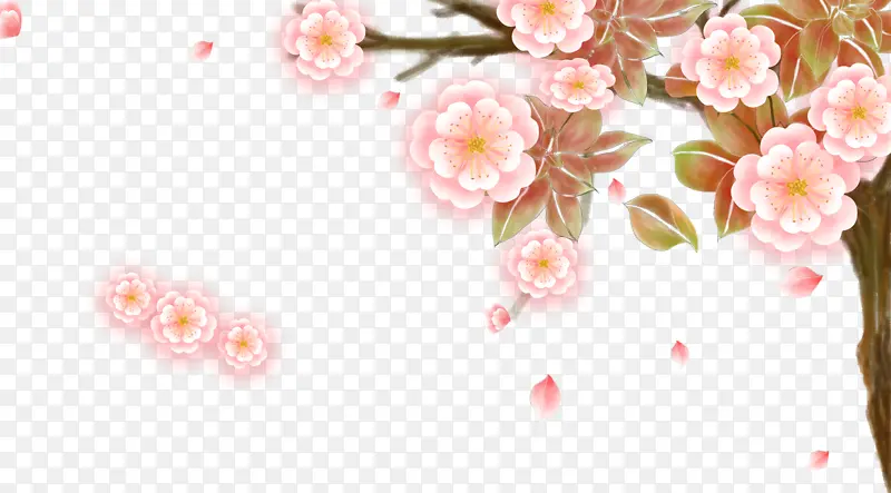 春天手绘樱花花朵花瓣