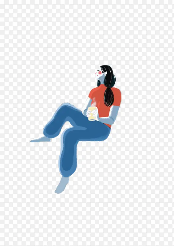 坐在阳台上的女人