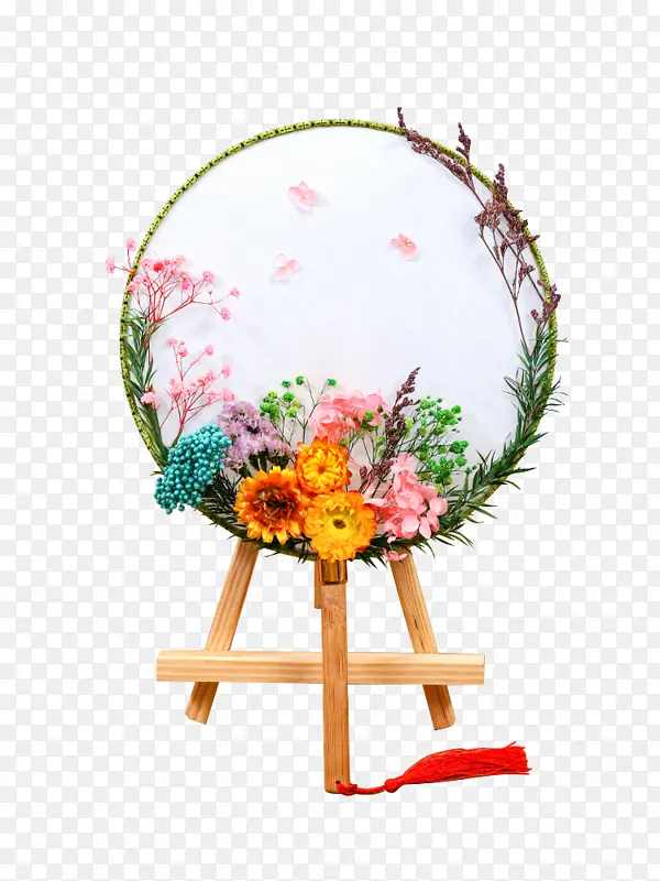 永生花 团扇 手工DIY