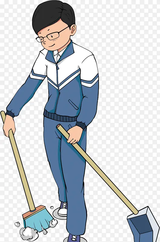 劳动，学生，扫地，男同学