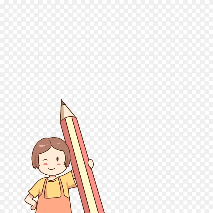 拿着笔的小女孩