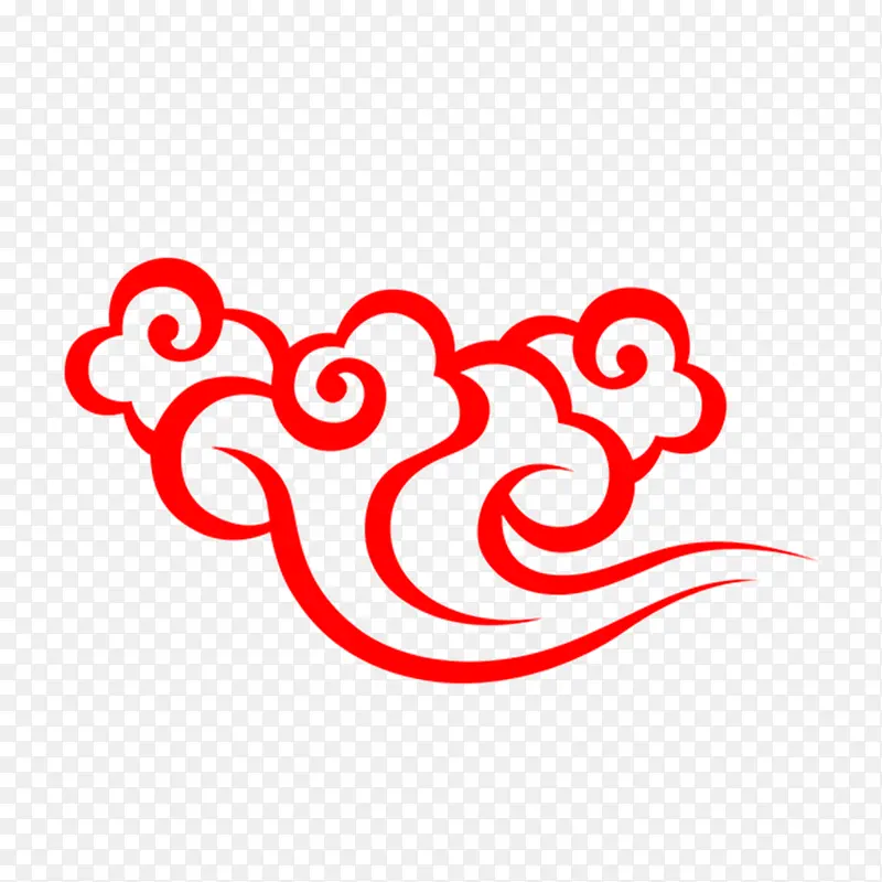 红色祥云几何素材