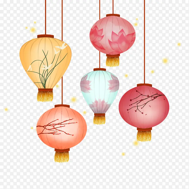 中国风灯笼古风装饰PNG透明免抠素材