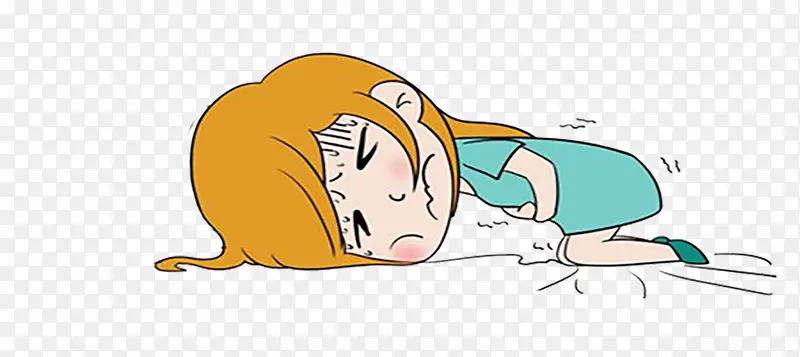 气血不足的卡通女人