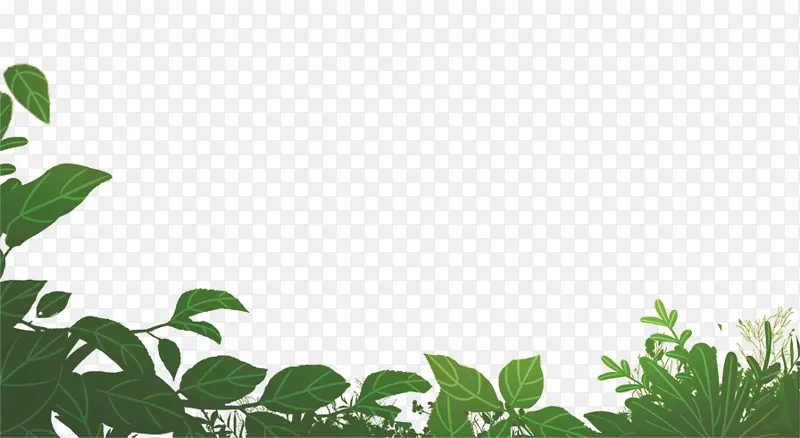 绿叶手绘绿色背景元素图
