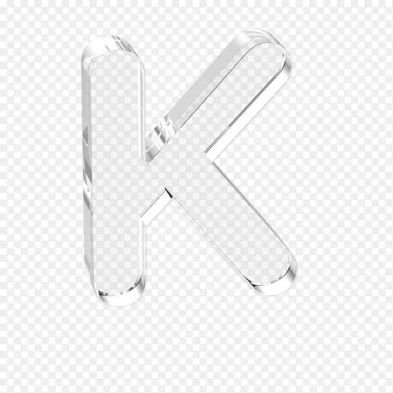 立体水晶透明字母k