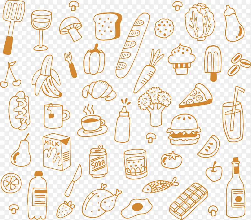 手绘食物矢量