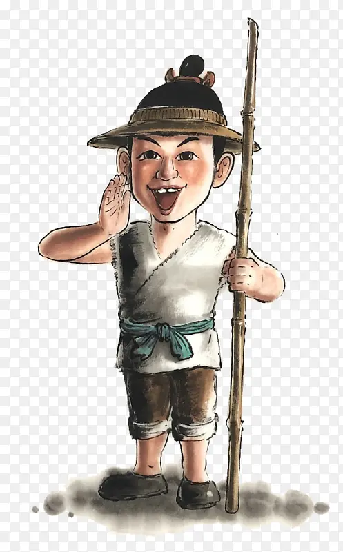 手绘卡通水浒英雄阮小七