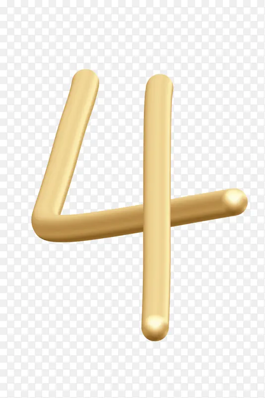金属感3D数字4