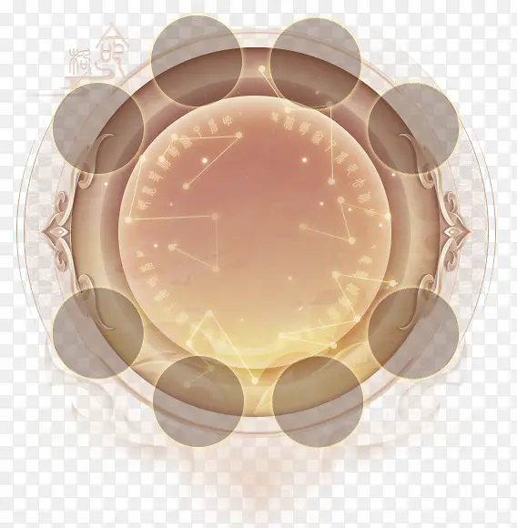 中国风 游戏ui 盘 七星 元素 png