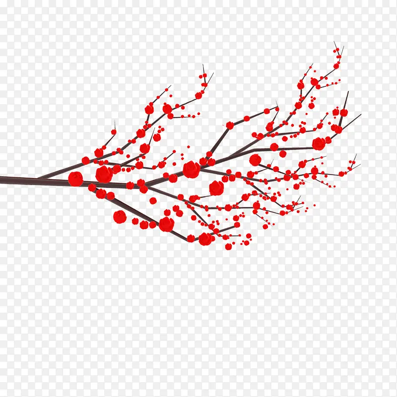 中国风梅花国潮梅花腊梅红梅素材