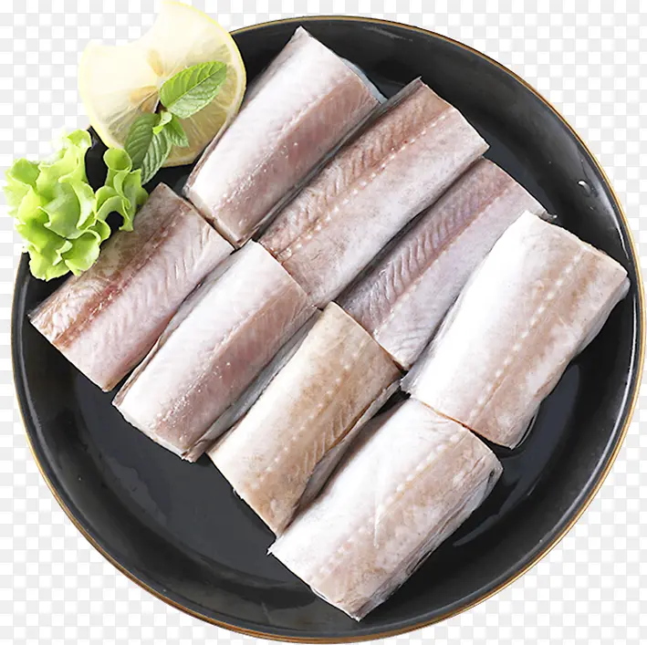 一盘冰鲜的鳗鱼段