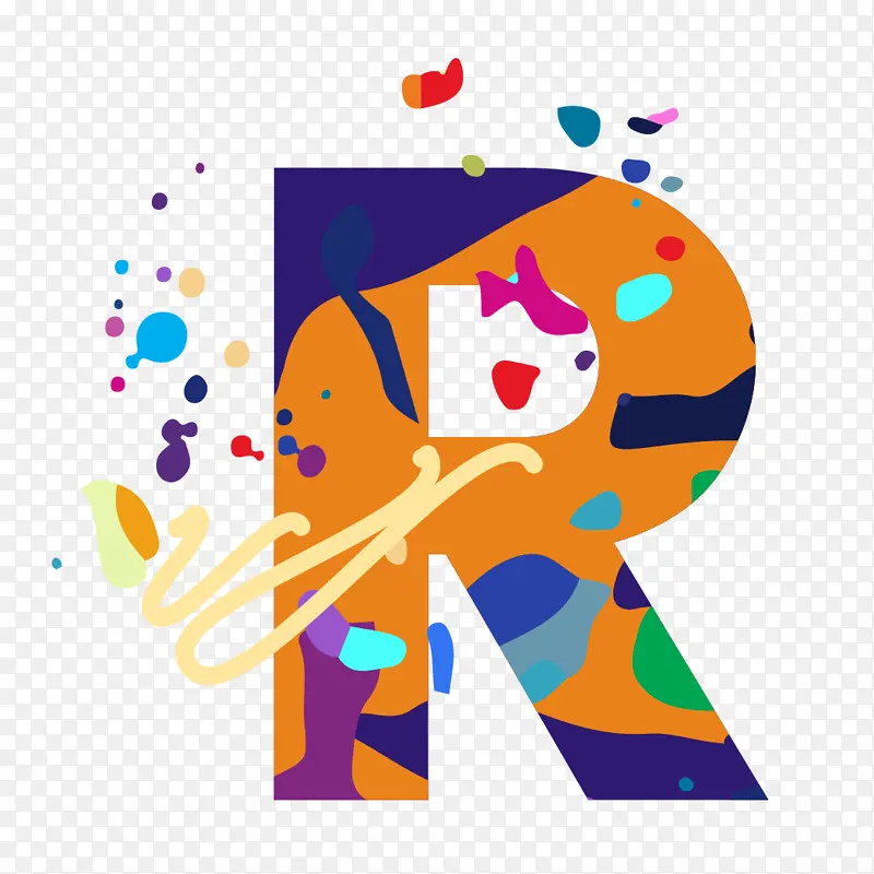 艺术彩色设计字母R