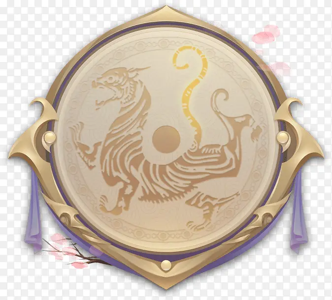 中国风 游戏ui 虎 盘 元素 png