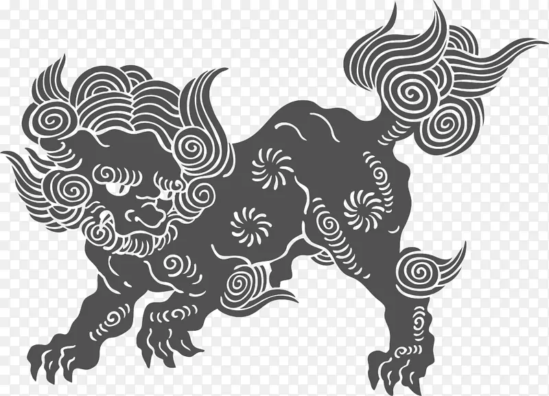 古代怪兽神兽狻猊山海经古兽矢量图案PNG图片素材下载_图片编号11194193-PNG素材网