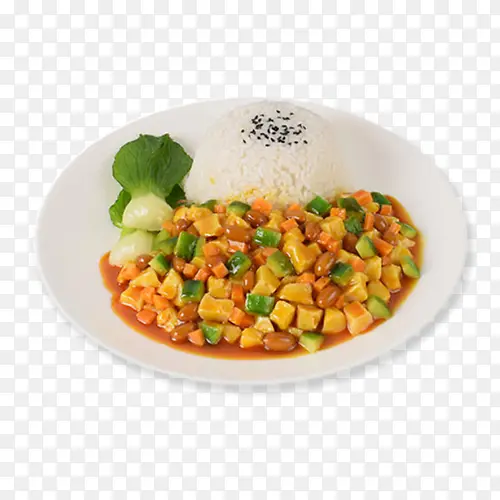 诱人的宫保鸡丁饭
