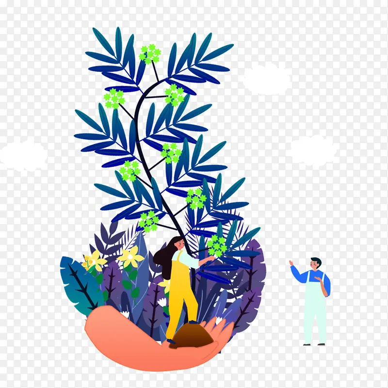 春季节 气绿 色植树 节简 约装饰