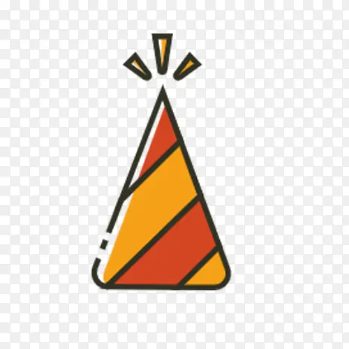 黄红色生日帽