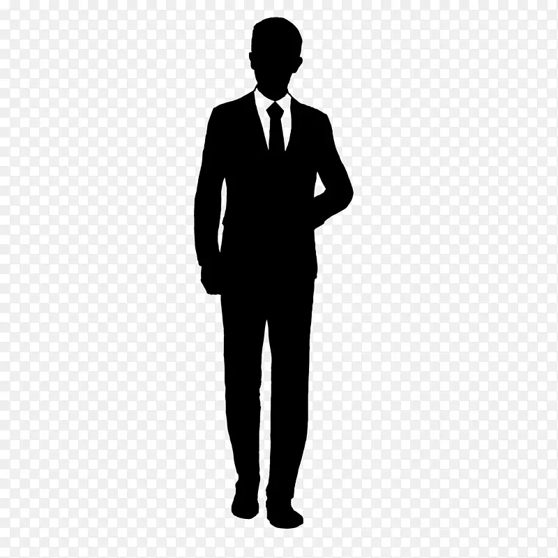 剪影风格西装男士卡通风格