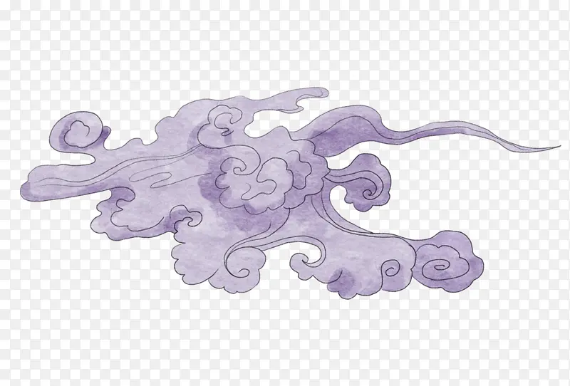 彩色祥云紫色